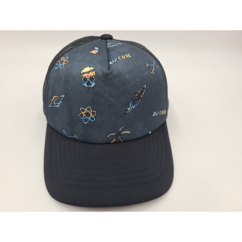Youth Rip Curl Mesh Trucker Snapback Hat Cap Ripcurl Surf Boy Girl Blue Black